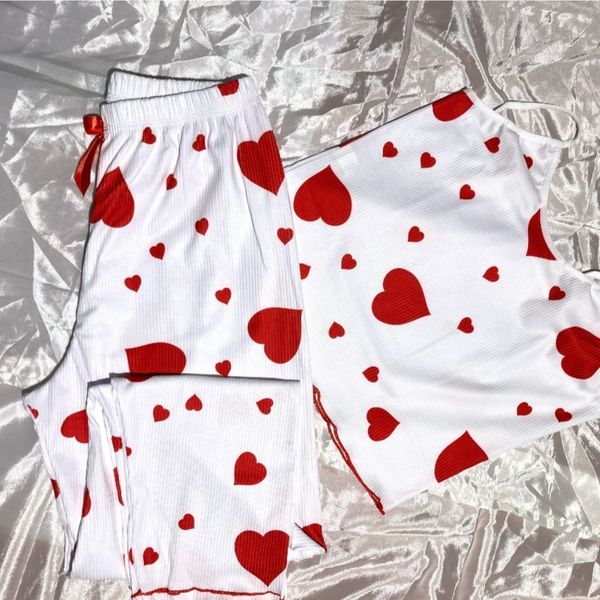 تاپ شلوار قلبی قرمز