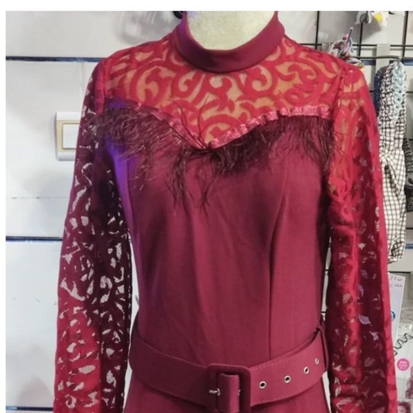 ماکسی مجلسی زنانه خزدارقرمز