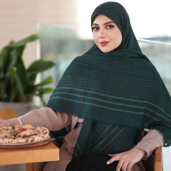 روسری نخی سبز یشمی مجلسی شیک 140