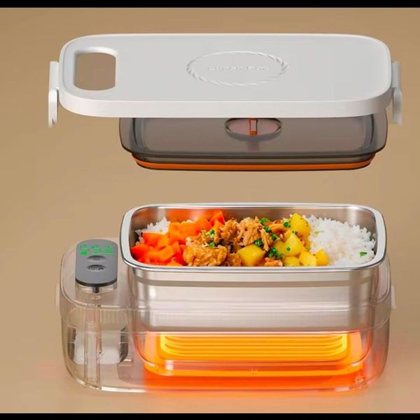 گجت باکس 2 طبقه گرم‌کن غذا (استیل ضد زنگ)