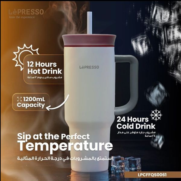 ماگ مسافرتی و عایقدار LePRESSO مدل QuirkSip | ظرفیت 1200 میلیلیتر
