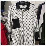 مانتو زنانه جلوزیپ شیک خالدار