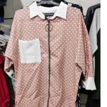 مانتو زنانه جلوزیپ شیک خالدار