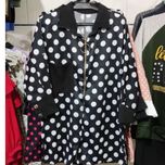 مانتو زنانه جلوزیپ شیک خالدار