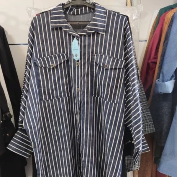 مانتو راه راه شیک زنانه طرح کیمونو