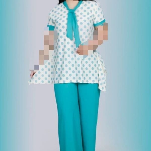 ست تیشرت وشلوار زنانه طرح کرواتی