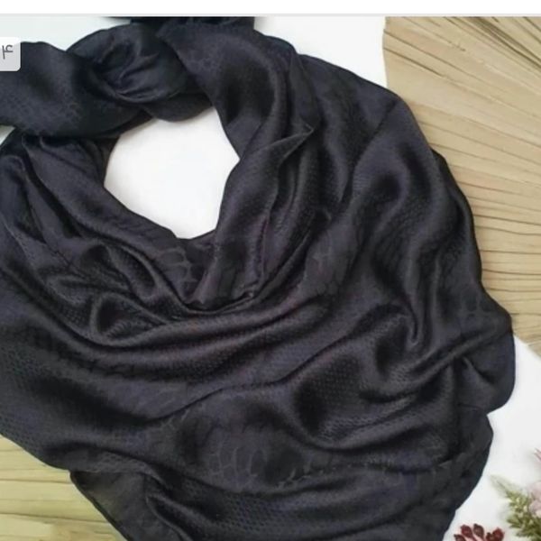 روسری قواره دار ژاکارد زنانه مشکی اعلا