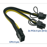 تبدیل 8 پین نر برق پاور به دو تا 2+6 پین ماده VGA