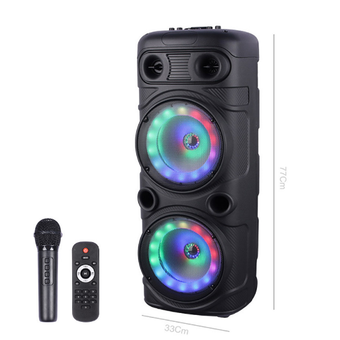 اسپیکر چمدانی بلوتوثی رم و فلش خور Sing-E ZQS8210S + میکروفون و ریموت کنترل