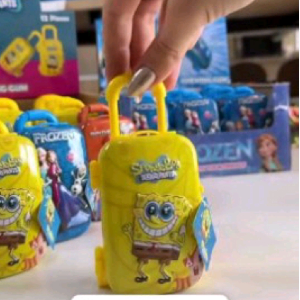 چمدون باب اسفنجی پر از آدامس ریز