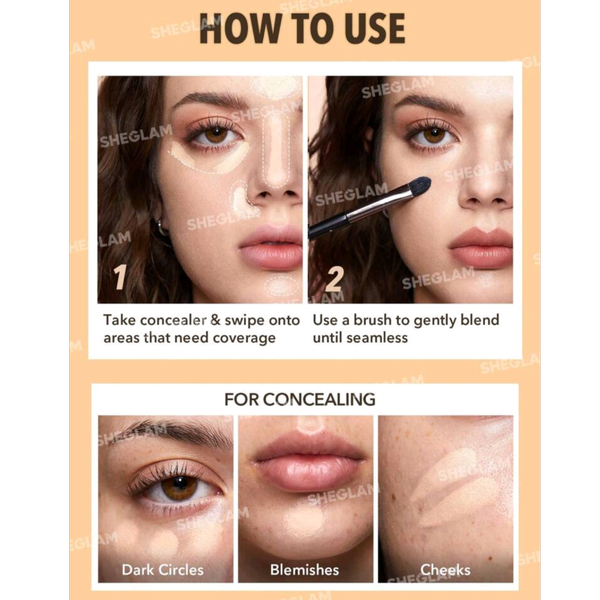 کانسیلر کرمی کاسه ای sheglam مدل Rapid Retouch رنگ Nude