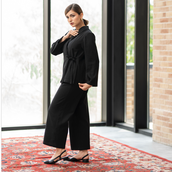 کت لینن مولان - مشکی