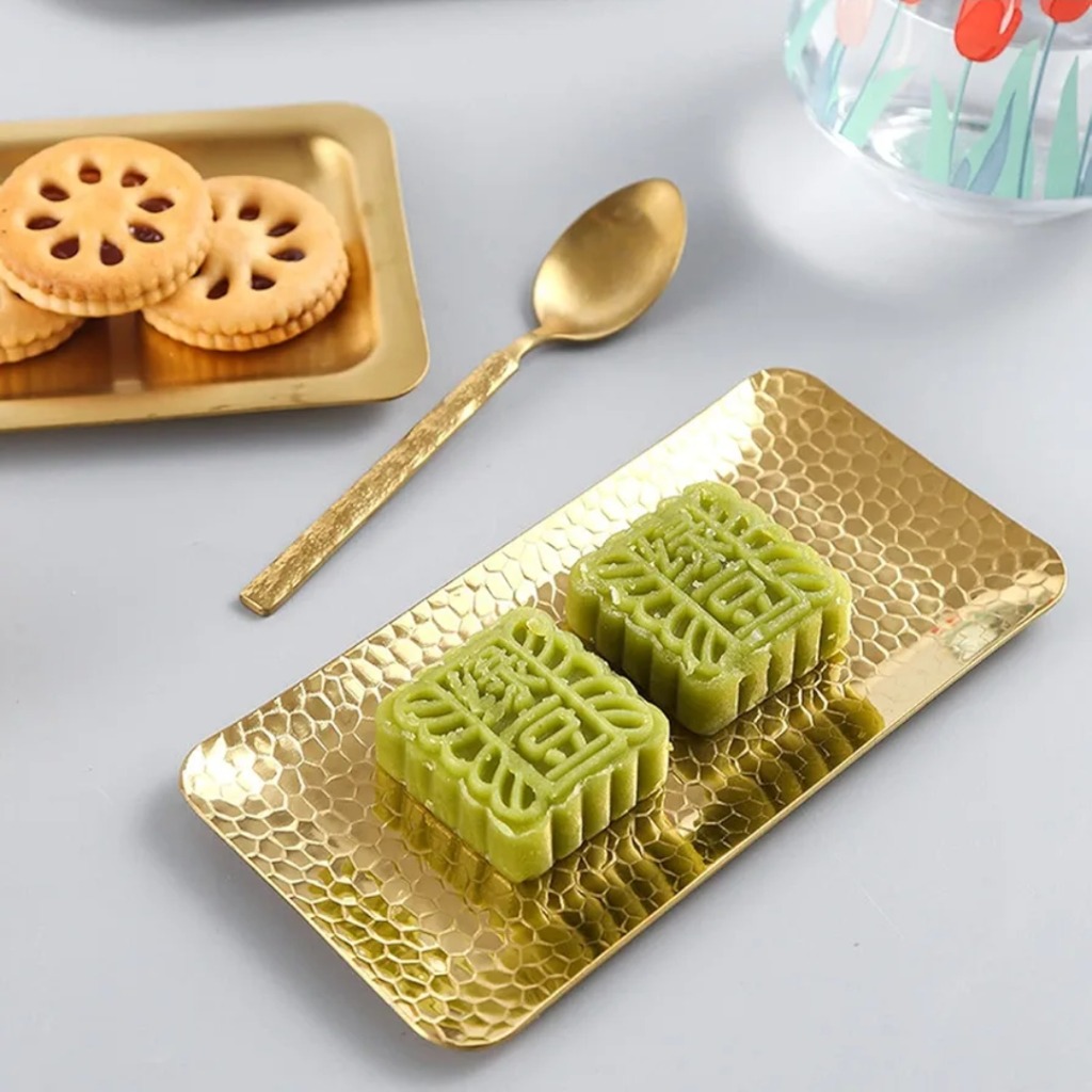 رولت خوری طلایی مستطیل چکشی