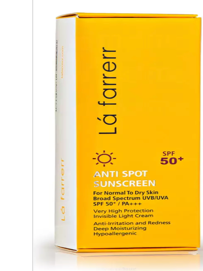 کرم ضد آفتاب و ضدلک بی رنگ پوست های چرب +SPF50