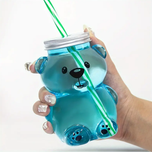 لیوان خرسی همراه با نی