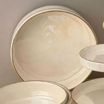 میوه خوری سرامیکی طلا کوب طرح گل طلا 26 سانت