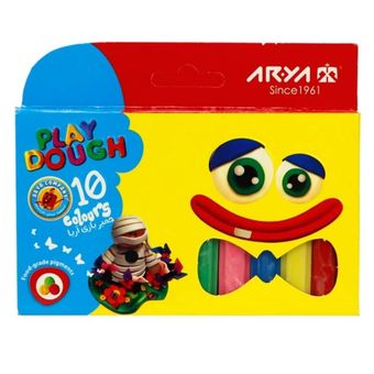 خمیر بازی مقوایی 10 رنگ آریا