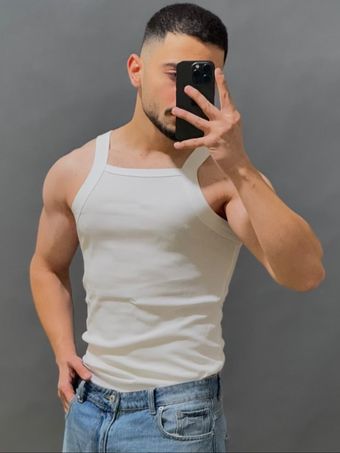 رکابی یقه خشتی سفید