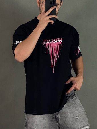 تیشرت چاپ پفکی طرح ورساچ مشکی 2012