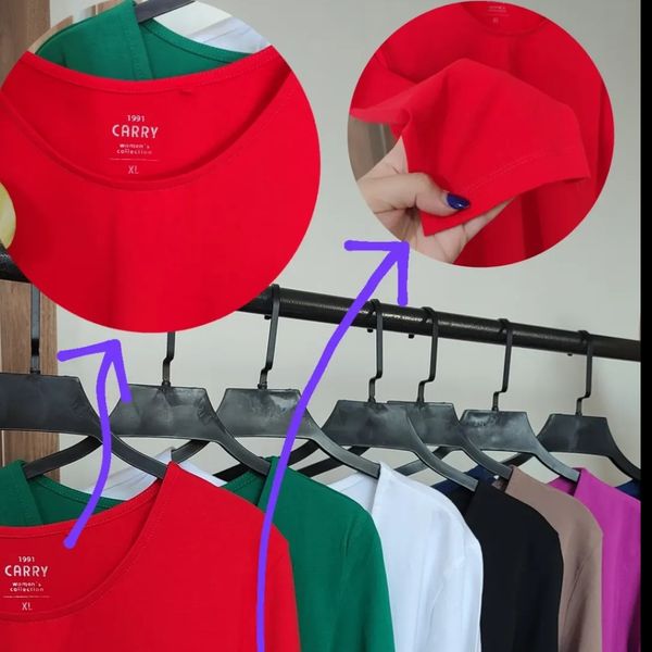 تیشرت نخ پنبه آستین سه ربع