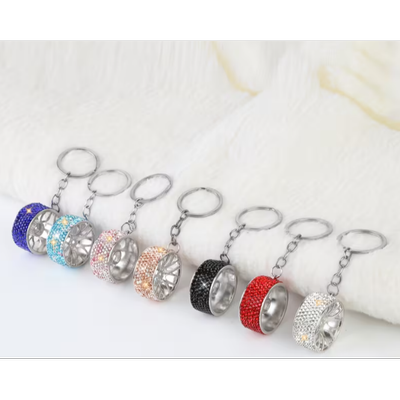 جاسوئیچی نگین‌دار طرح چرخ خودرو