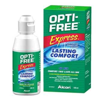 محلول شستشوی لنز اپتی فری مدل Opti Free Express حجم 120 میلی لیتر