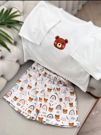 ست تیشرت شورتک کیوت 3266