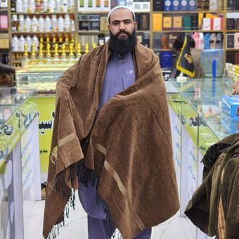 پتو افغانی | کیس افغانی | رنگ قهوه ای روشن