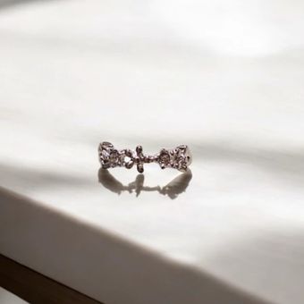 ایرکاف نقره ای نگین سواروسکی کد S174