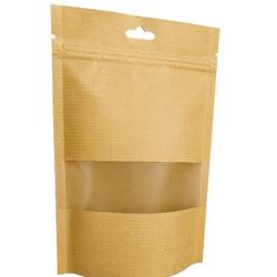 پاکت زیپ دار کرافت پنجره دار