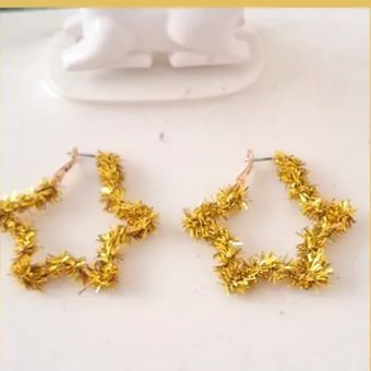 گوشواره حلقه‌ای طرح ستاره کد E409