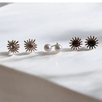 پک گوشواره میخی آبکاری نقره کد S259