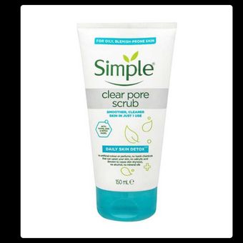 اسکراب پاک کننده منافذ برند Simple مناسب پوست چرب و منافذ باز 150 میل