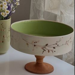 آجیل خوری سرامیکی پایه دار طرح سها