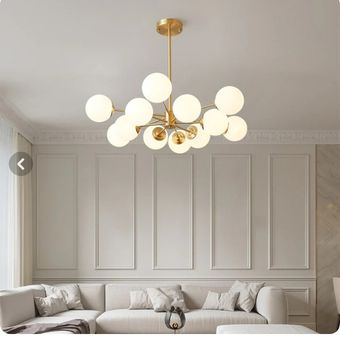 لوستر مدرن مولکولی رینگی 12 شعله با حباب