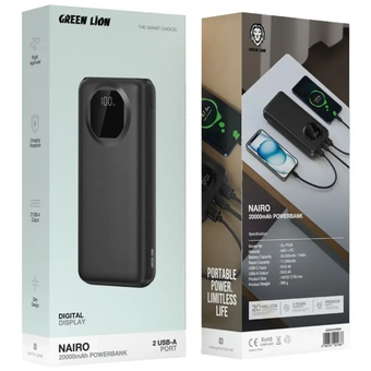پاور بانک گرین لاین GREEN LION NAIRO ظرفیت 20000 میلی آمپر ساعت مدل GL-PX39