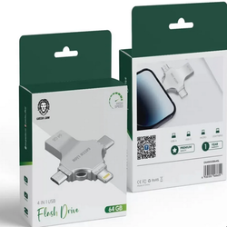 فلش مموری 4 در 1 گرین لاین مدل GREEN LION FLASH DRIVE 4 IN 1 با ظرفیت 64 گیگابایت
