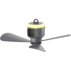 پنکه سقفی شارژی کمپینگ و چراغ دار Porodo مدل Lifestyle Camping Rechargeable Ceiling Fan
