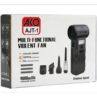 فن و جاروشارژی چندکاره آکو مدل AJT1 با چراغ LED