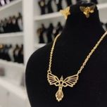 نیم ست استیل گوشواره و گردنبند طرح پرستو