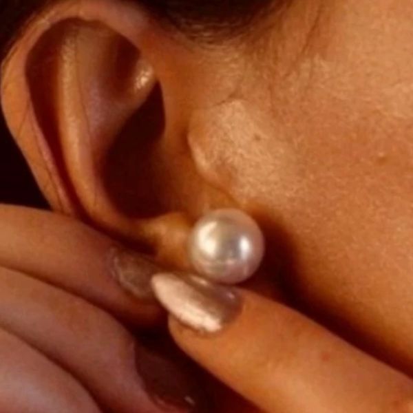 گوشواره مروارید استیل وارداتی زنانه