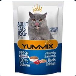 پوچ گربه بالغ یامیکس گوشت و مرغ 85 گرم
