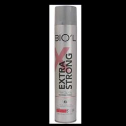 اسپری تافت حالت دهنده مو برند Biol مدل اکسترا استرانگ حجم 250 میل