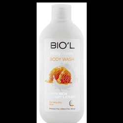 شامپو کرمی بدن شیر و عسل برند Biol مناسب پوست خیلی خشک  Biolحجم 400 میل