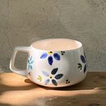 فنجان سفالی| مدل گل آبی