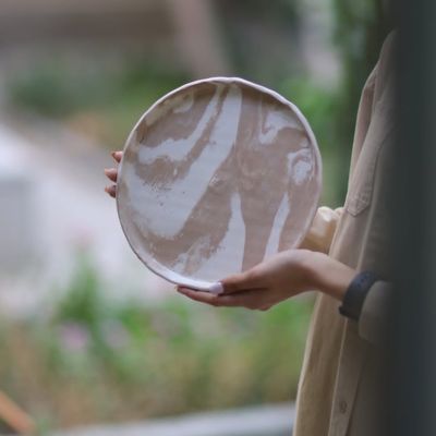 بشقاب سفالی| طرح سپیدین