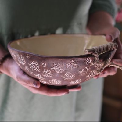 کاسه سفالی| طرح نقش ورق 722