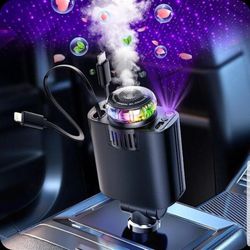 شارژر فندکی خودرو W&O مدل Starlight پنج کاره با رایحه افشانی و نورپردازی