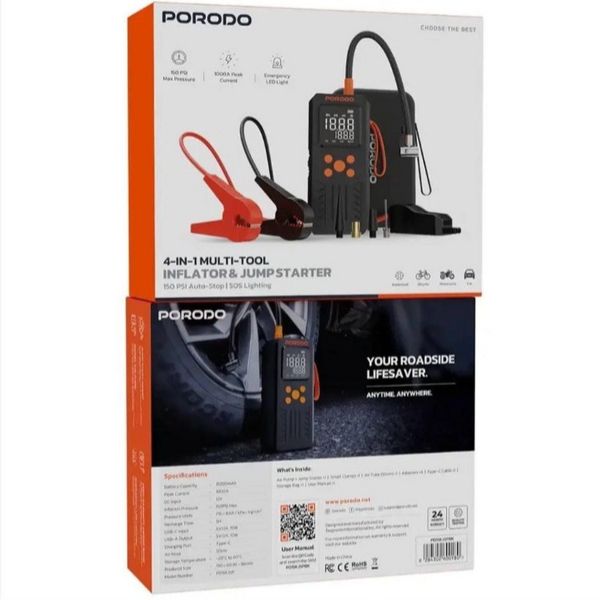 جامپ استارتر 4کاره هوشمند برند porodo