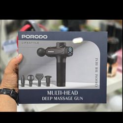 دستگاه ماساژور تفنگی (Massage Gun) از برند Porodo (سری Lifestyle) مدل PD-LFSTNS06BK